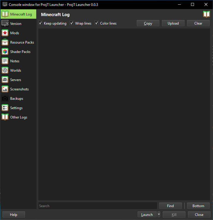 Console Windows Minecraft Log